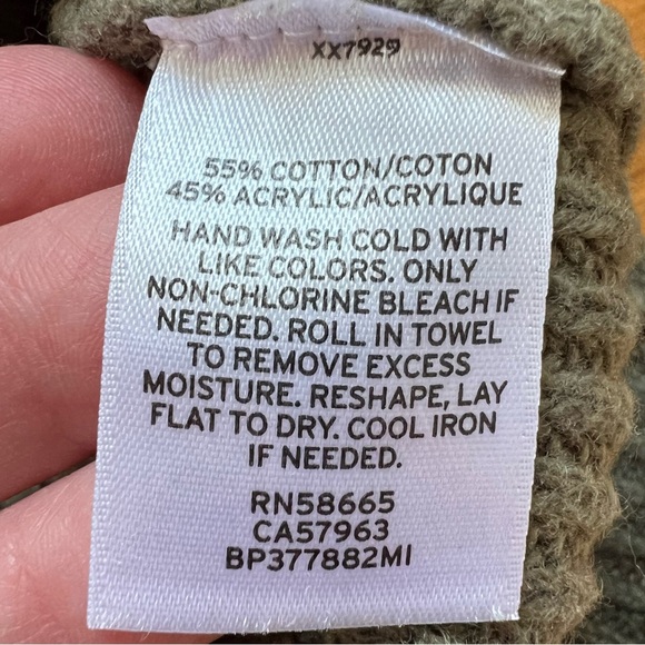 ⭐️ BP Nordstrom Olive Army Green Ruffle Open Elbow Crewneck Sweater SMALL - Picture 10 of 10